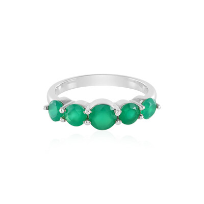 Bague en argent et Onyx vert
