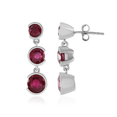 Boucles d'oreilles en argent et Rubis de Madagascar (de Melo)