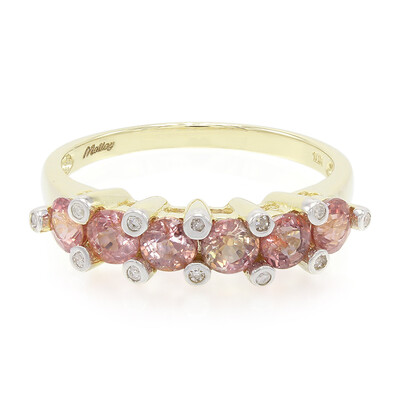 Bague en or et Saphir Padparadscha non chauffé
