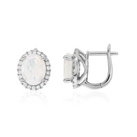 Boucles d'oreilles en platine et Opale Welo