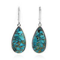 Boucles d'oreilles en argent et Turquoise cuivrée bleue (Faszination Türkis)