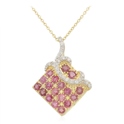 Collier en or et Saphir Padparadscha non chauffé (AMAYANI)