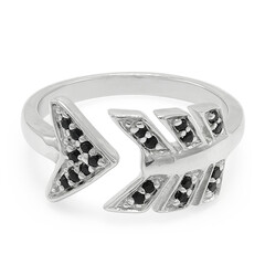 Bague en argent et Spinelle noir