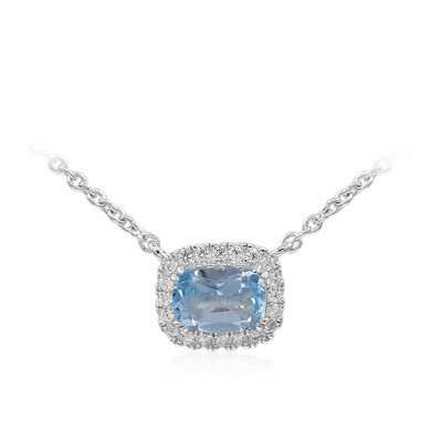 Collier en argent et Topaze bleu ciel