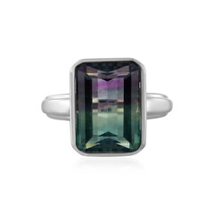 Bague en argent et Fluorite multicolore