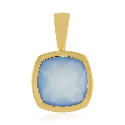 Pendentif en argent et Calcédoine bleue