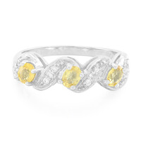 Bague en argent et Saphir jaune