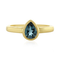 Bague en argent et Topaze bleu de Londres