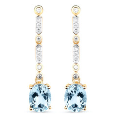 Boucles d'oreilles en or et Aigue-Marine AAA
