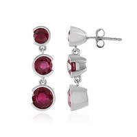 Boucles d'oreilles en argent et Rubis de Madagascar (de Melo)