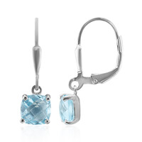 Boucles d'oreilles en argent et Topaze bleu ciel