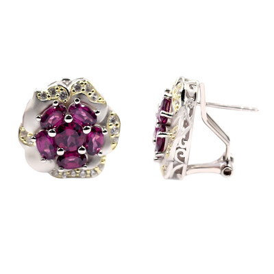 Boucles d'oreilles en argent et Grenat Rhodolite (Dallas Prince Designs)