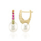 Boucles d'oreilles en or et Perle blanche des mers du sud (Michelle Albala)