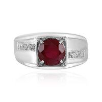 Bague pour homme en argent et Rubis de Madagascar