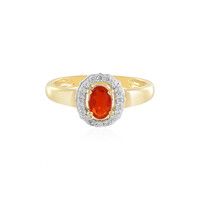 Bague en argent et Opale cerise