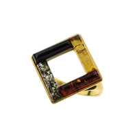Bague en argent et Ambre baltique