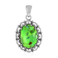 Pendentif en argent et Turquoise verte de Kingman (Art of Nature)
