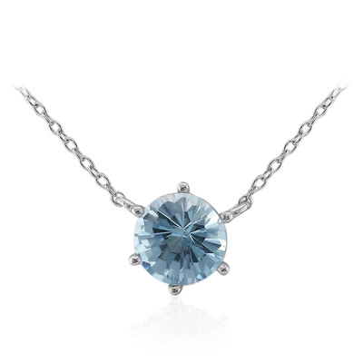 Collier en argent et Topaze bleu ciel