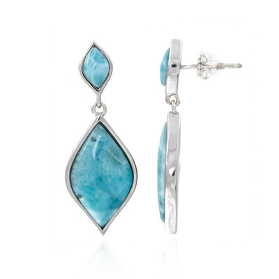 Boucles d'oreilles en argent et Larimar