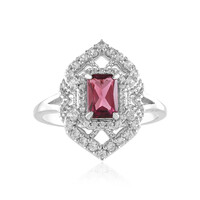 Bague en argent et Tourmaline rose du Nigéria