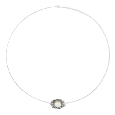 Collier ras du cou (Choker) en argent et Perle de culture d'eau douce