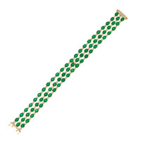 Bracelet en or et Emeraude de Zambie AAA (CIRARI)