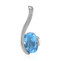 Pendentif en argent et Topaze bleu Suisse