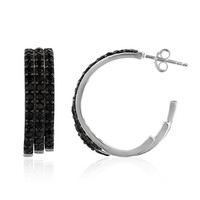 Boucles d'oreilles en argent et Spinelle noir