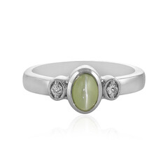 Bague en argent et Chrysobéryl œil-de-chat