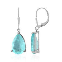 Boucles d'oreilles en argent et Quartz bleu pastel