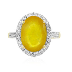 Bague en argent et Saphir jaune de Madagascar