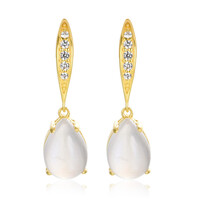 Boucles d'oreilles en argent et Pierre de lune de Tanzanie
