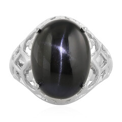 Bague en argent et Diopside étoilé d'Inde