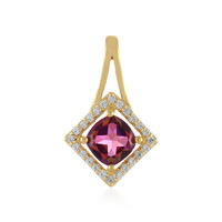 Pendentif en argent et Topaze mystique pourpre