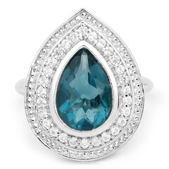 Bague en argent et Fluorite
