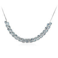 Collier en argent et Topaze bleu ciel