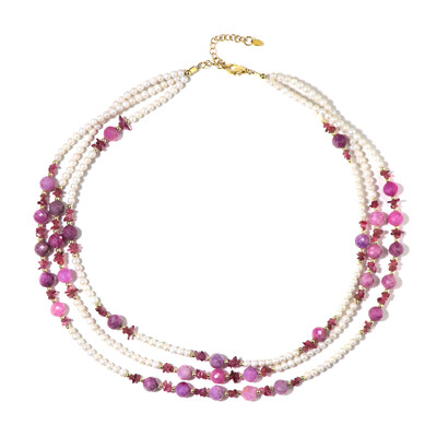 Collier en argent et Rubis du Mozambique (Riya)