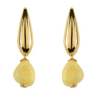 Boucles d'oreilles en argent et Ambre laiteux de la Baltique