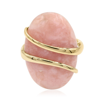 Bague en or et Opale rose
