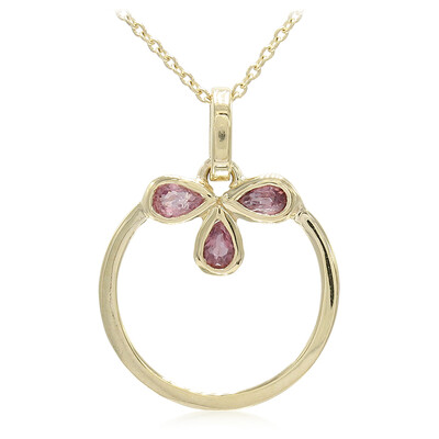 Collier en or et Saphir Padparadscha non chauffé