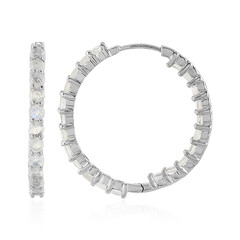 Boucles d'oreilles en argent et Pierre de Lune arc-en-ciel
