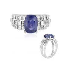 Bague en or et Saphir bleu de Ceylan