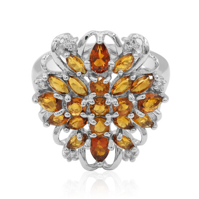 Bague en argent et Citrine Madère
