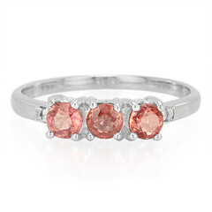 Bague en argent et Saphir orange