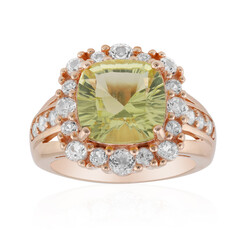 Bague en argent et Citrine jaune citron