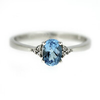 Bague en argent et Topaze bleu Suisse