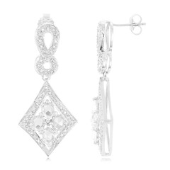 Boucles d'oreilles en argent et Saphir blanc