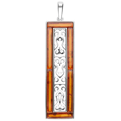 Pendentif en argent et Ambre baltique (dagen)