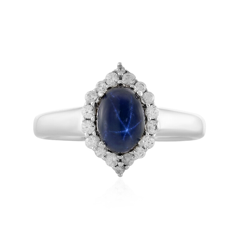 Bague Argent Sterling Avec Saphir Bleu De Kanchanaburi – Taille K – Neuve Avec étiquette