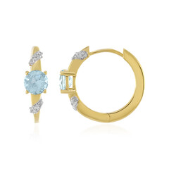 Boucles d'oreilles en argent et Topaze bleu ciel
